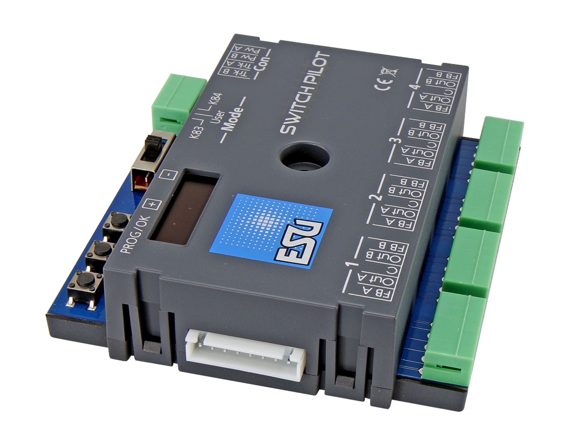 ESU 51830 SwitchPilot 3, 4-fach Magnetartikeldecoder DCC/MM, OLED